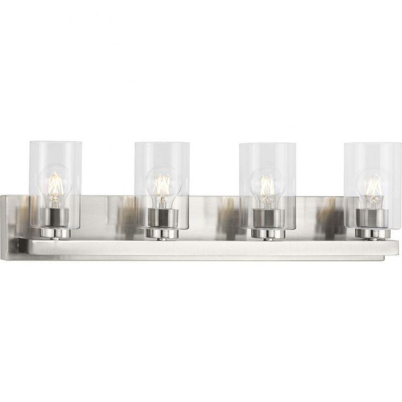 Progress Lighting Goodwin 4-Light Brushed Nickel Vanity Light with Clear Glass Shades