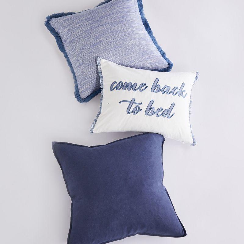 Washed Linen Square Decorative Pillow Cover Set - Navy 2pk - Levtex Home