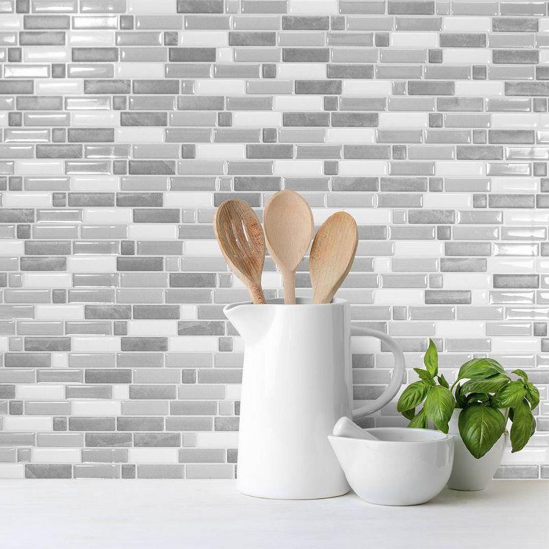 Smart Tiles Crescendo Agati 4pk Peel and Stick 3D Backsplash