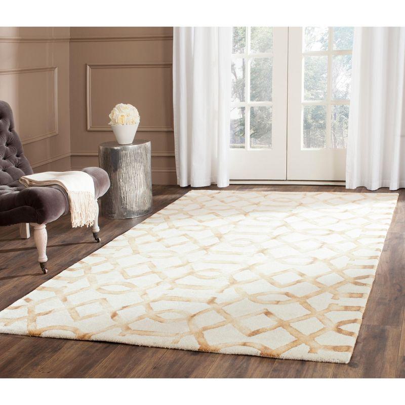 Hand-Tufted Ivory & Camel Wool Rectangular Area Rug, 5' x 8'