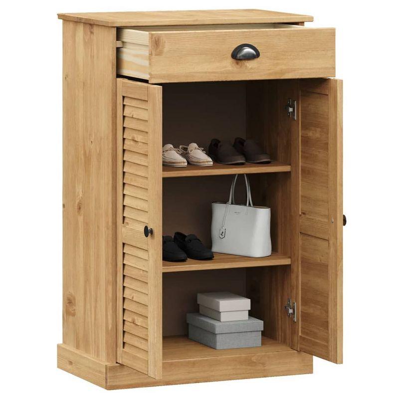 vidaXL VIGO Shoe Cabinet Shoe Storage Organizer with Doors Solid Wood Pine