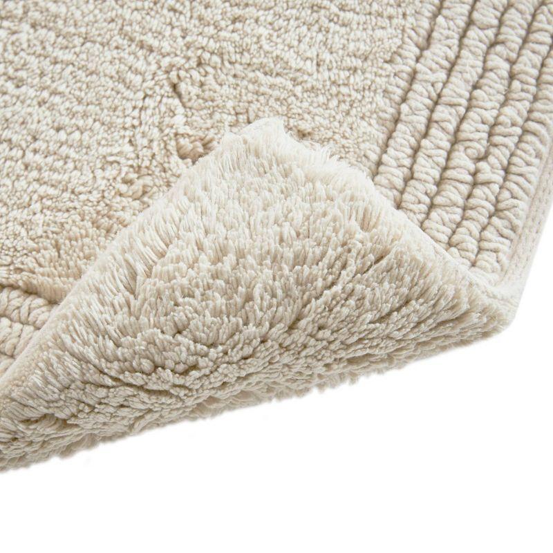 Madison Park 24"x72" Splendor Cotton Tufted Reversible Bath Rug Tan: Machine Washable, OEKO-TEX Certified