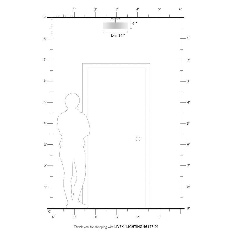 Livex Lighting Elmhurst 4 - Light Semi-Flush Mount in  Brushed Nickel/Shiny White