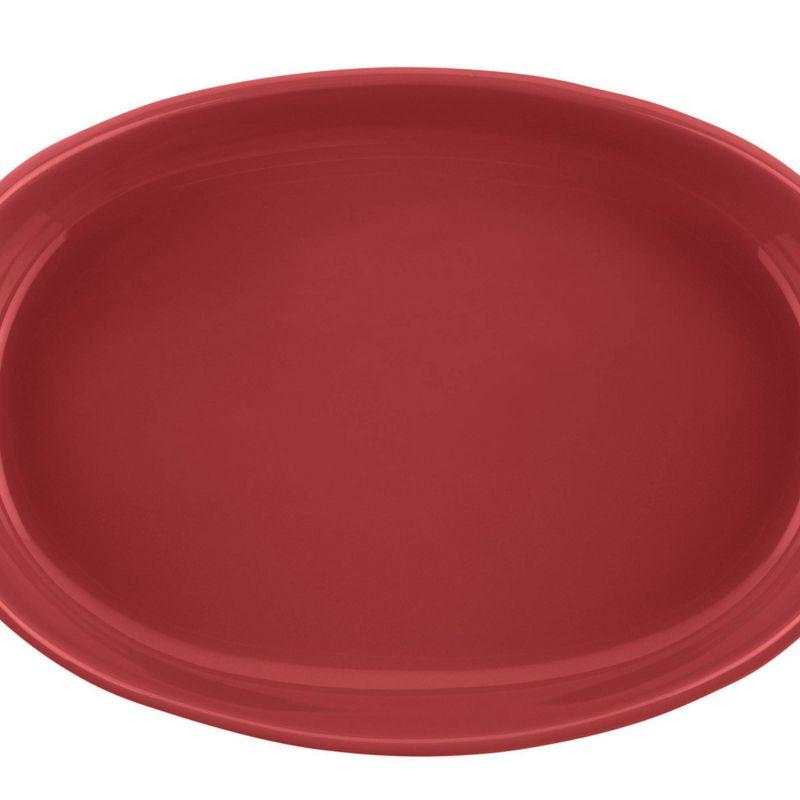 Rachael Ray Ceramic 1.25qt & 2.25qt Oval Baker Bubble & Brown Set Classic Red