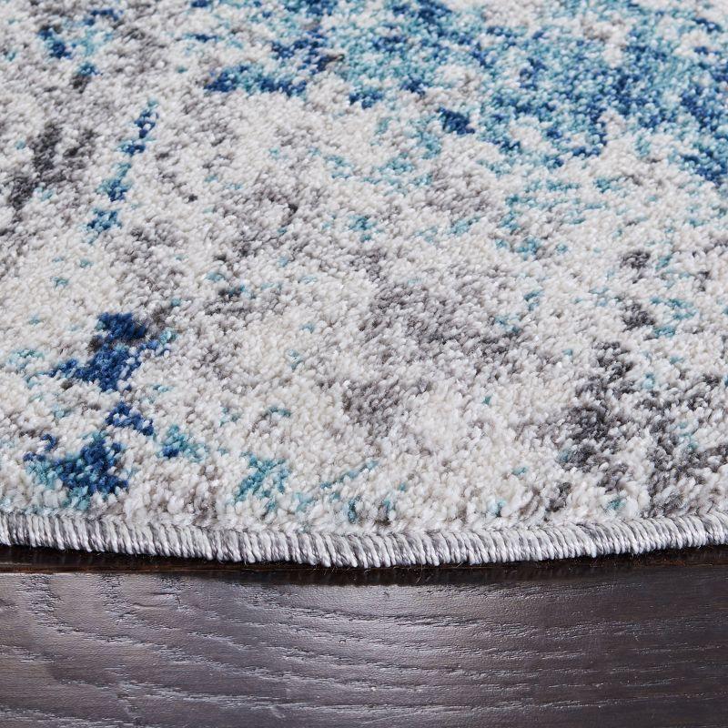Aston ASN705 Power Loomed Indoor Accent Rug - Light Blue/Grey - 3' Round - Safavieh