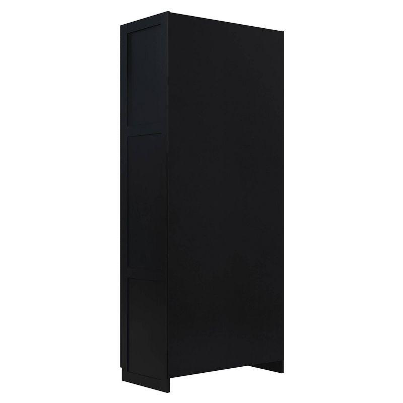 Set of 2 Hopkins Modern 4 Shelf Storage Closets Black - Manhattan Comfort