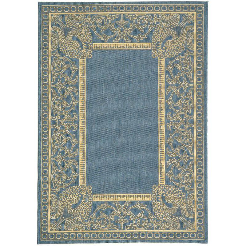 Courtyard CY2965 Power Loomed Indoor/Outdoor Area Rug - Blue/Natural - 4'x5'7" - Safavieh.