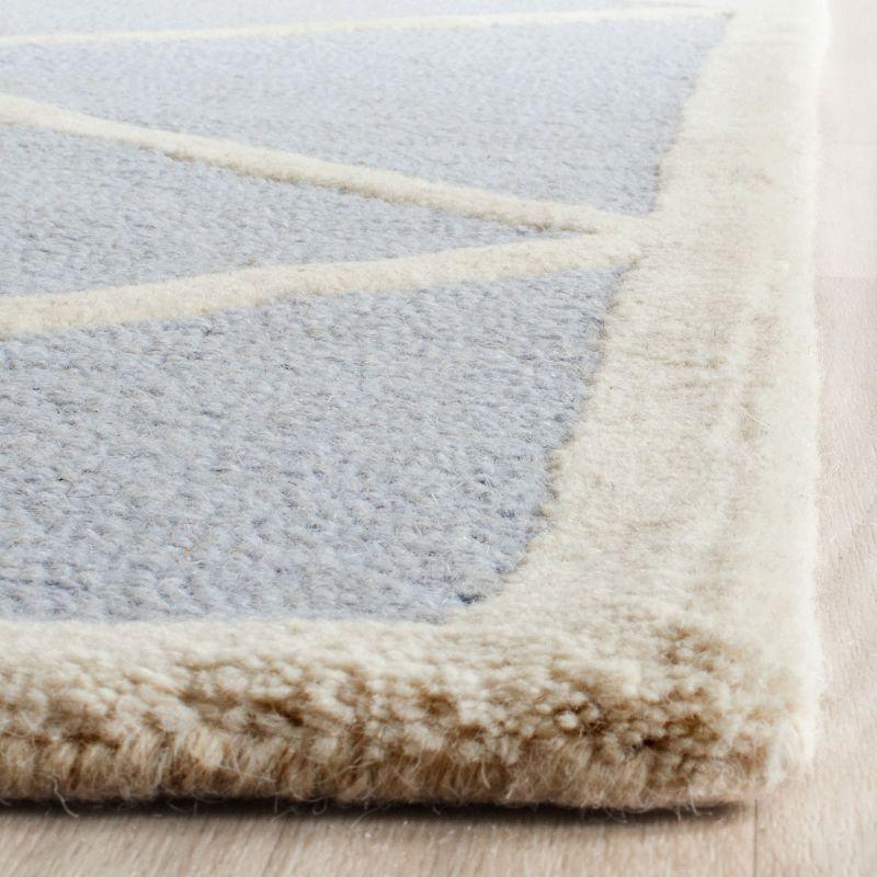 Light Blue/Ivory Hand-Tufted Wool 4' x 6' Area Rug