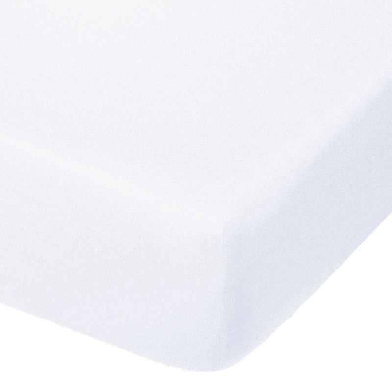 Brushed Microfiber Fitted Crib Sheet, Super Soft and Cozy Crib Sheet for Boys, Girls, 28x52 Inches, White - NTBAY