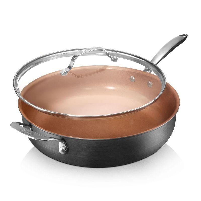 Gotham Steel 5.5 Quart Copper Nonstick Sauté Pan with Glass Lid