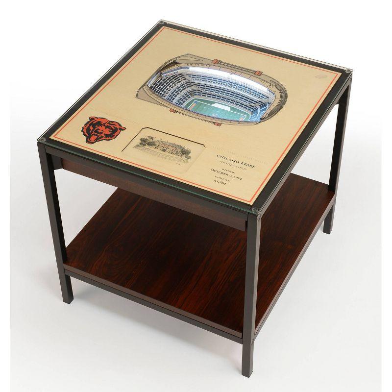 Chicago Bears 3D Stadium Design Lighted Accent Table with Storage