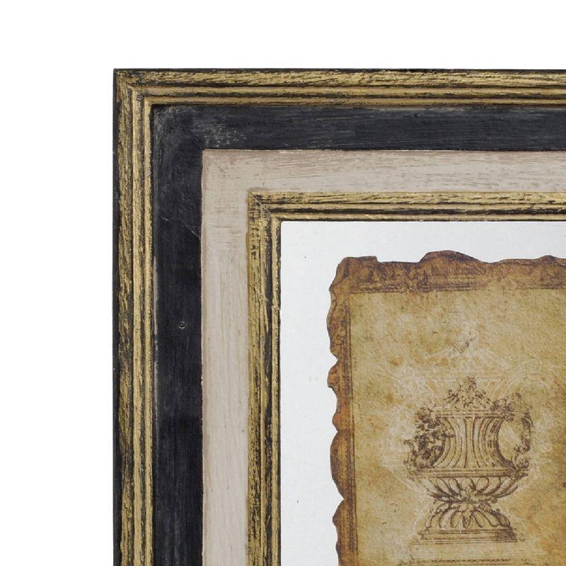 13"x15" Lucian Antiqued Sculpture Wall Art Canvas: A&B Home, Vintage Style, Wood Composite Frame