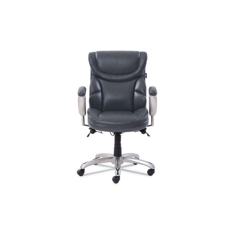 SertaPedic Emerson Task Chair, Supports Up to 300 lb, 18.75" to 21.75" Seat Height, Gray Seat/Back, Silver Base