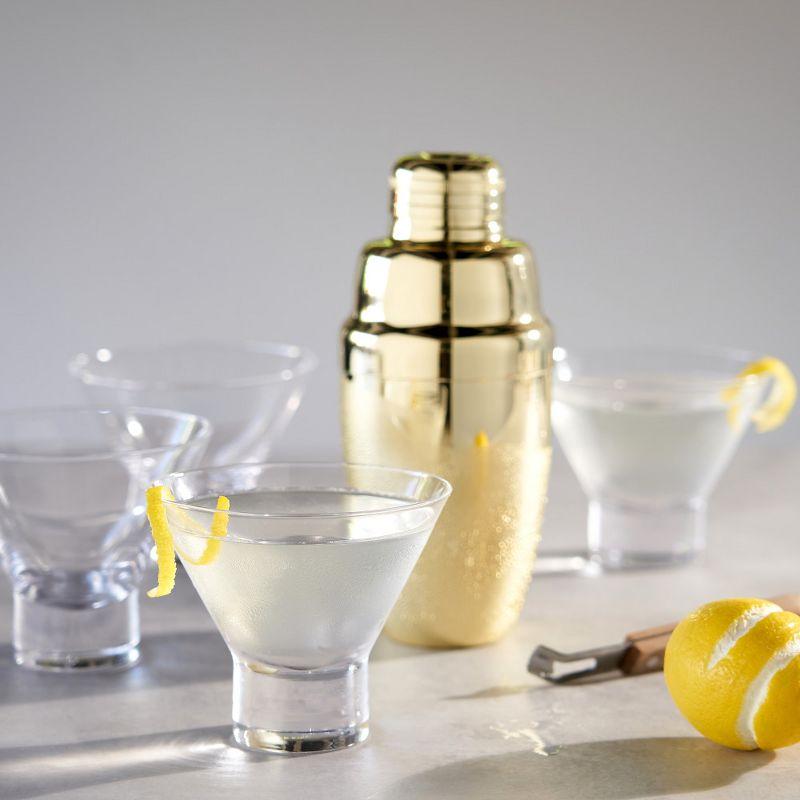 Viski Raye Heavy Base Crystal Stemless Martini Glasses