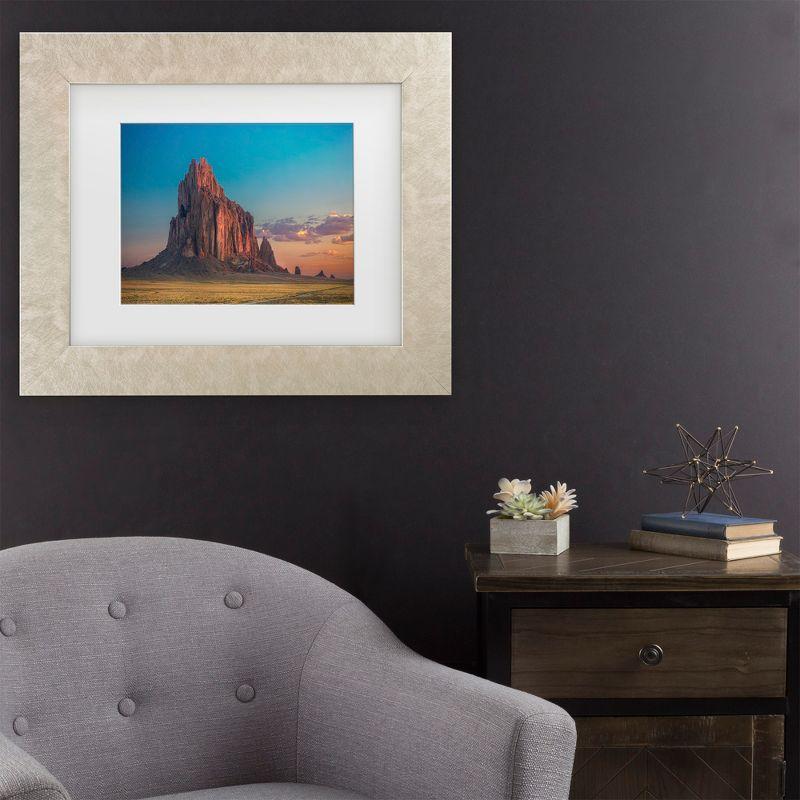 Champagne Framed Desert Mountain Canvas Print for Nursery