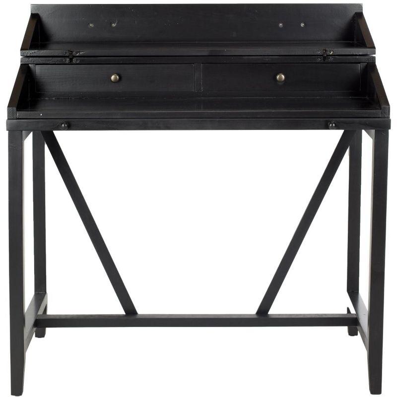 Wyatt Writing Desk With Pull Out - AMH6509 - Black - Safavieh Couture