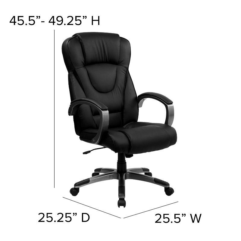 Flash Furniture Crafton High Back LeatherSoft Swivel Office Chair with Titanium Nylon Base