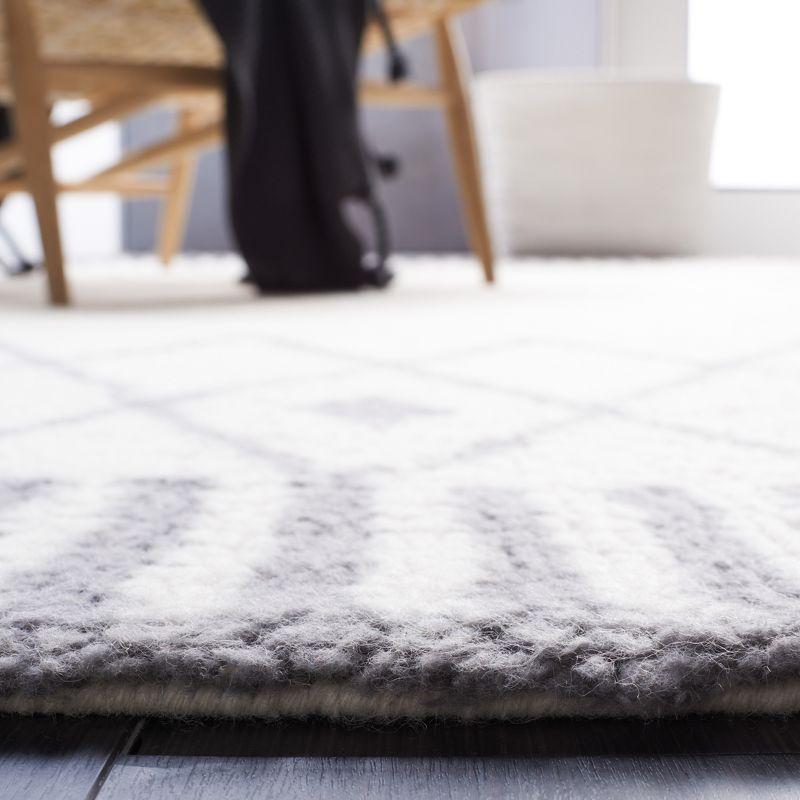 Ivory and Gray Hand Tufted Wool Area Rug