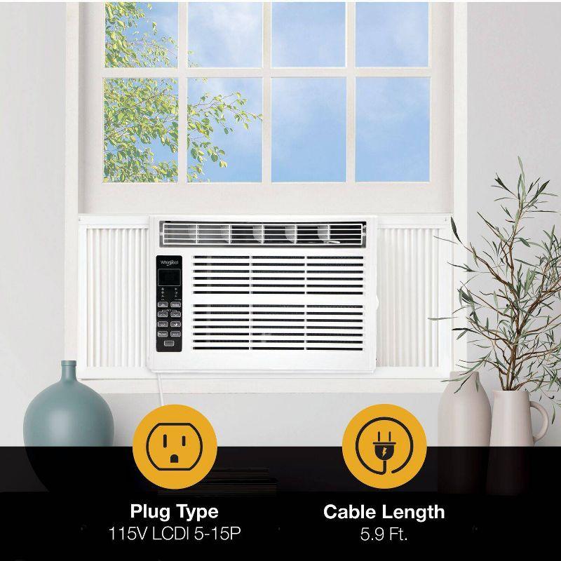 Whirlpool 6000 BTU 115V Window Mounted Air Conditioner and Dehumidifier: 3 Speeds, 8-Way Air Control, 200-500 sq. ft.