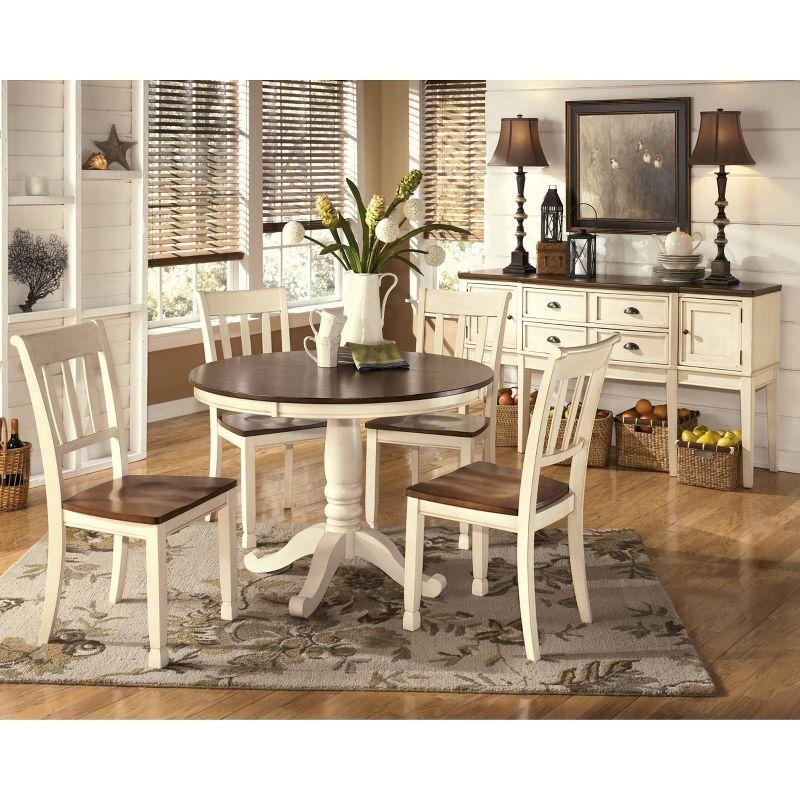 2pc Whitesburg Dining Room Side Chair Cottage White - Signature Design by Ashley: Hardwood Frame, Slat Back Design