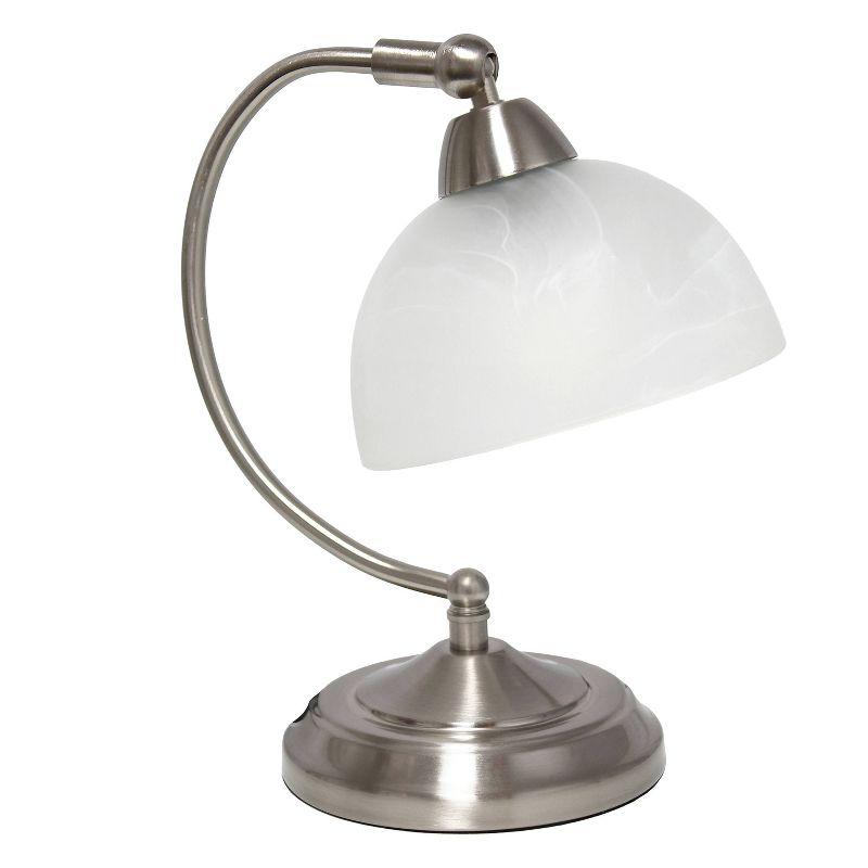 Elegant Designs Mini Modern Bankers Desk Lamp with Touch Dimmer Control Base Brushed Nickel
