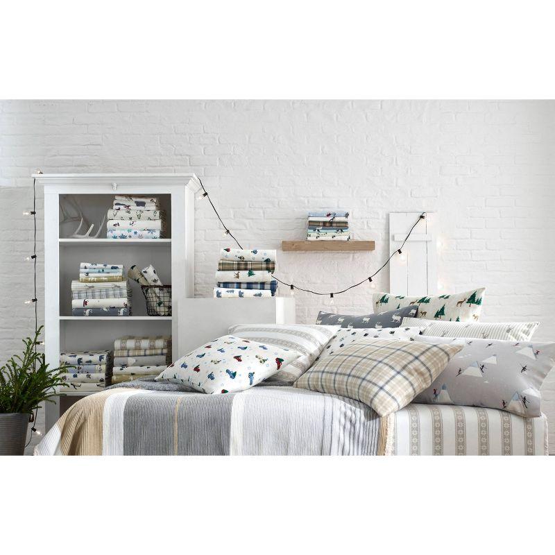 Full Patterned Flannel Sheet Set Tan - Eddie Bauer