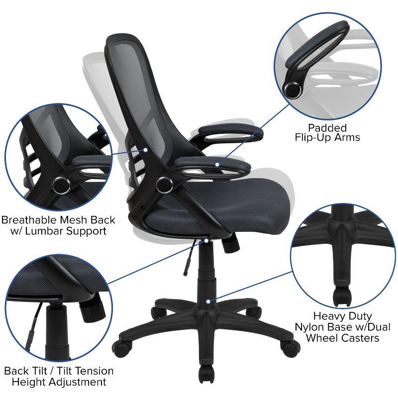 Flash Furniture High Back Mesh Ergonomic Swivel Office Chair with Flip-up Arms