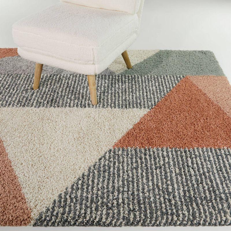 5'3"x7' Merril Mid-Century Modern Geometric Rug Pink - Balta Rugs: Indoor Shag, Fade & Stain-Resistant, OEKO-TEX Certified