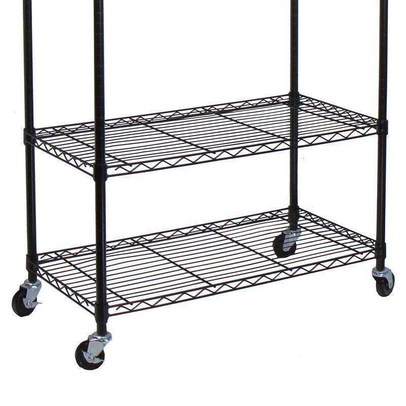 Oceanstar Garment Rack with Adjustable Shelves with Hooks