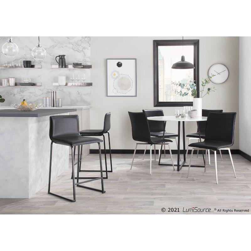 Set of 2 Mason Contemporary Dining Chairs: Swivel Base, Faux Leather, Steel - LumiSource