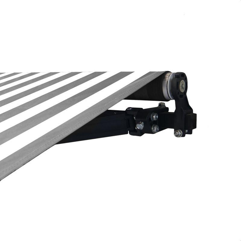 ALEKO Retractable Home Patio Awning | Deck Canopy |UV Protection Sunshade | Manual Black Frame | Upgraded 2024