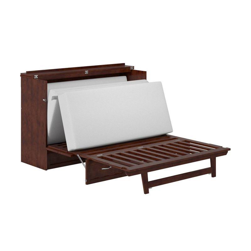 Queen Northfield Murphy Bed Chest Walnut - AFI: Hardwood Frame, Built-In USB Ports & Storage Drawer