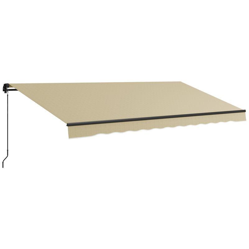 Outsunny 156'' W x 59'' D Polyester Cover Retractable Patio Awning