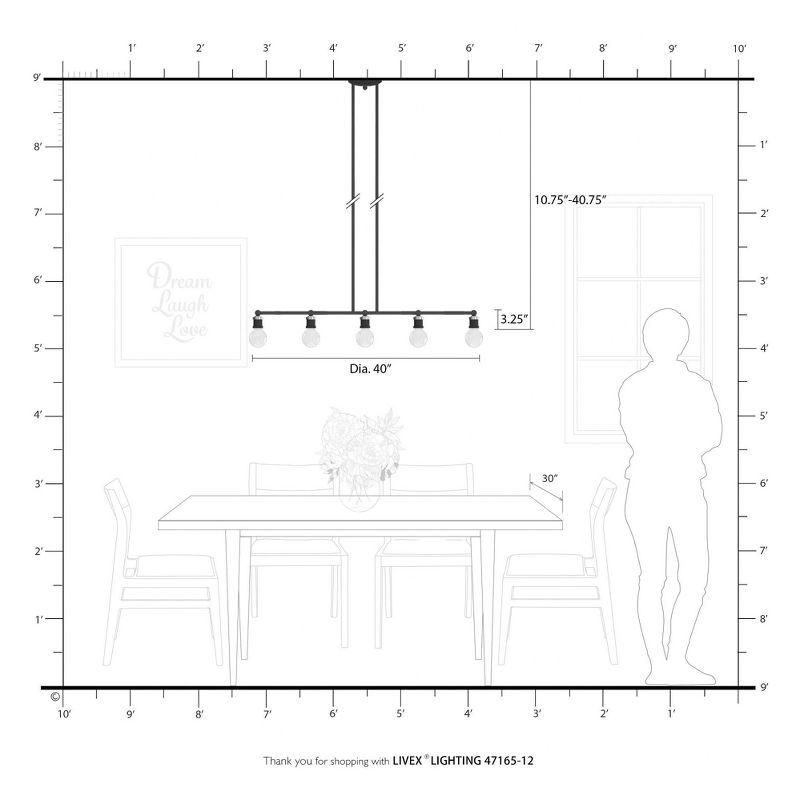 Livex Lighting Lansdale 5 - Light Chandelier in  Satin Brass