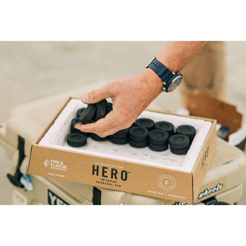 Fire & Flavor HERO Charcoal Briquets, 8 Sleeves, 96 Briquets