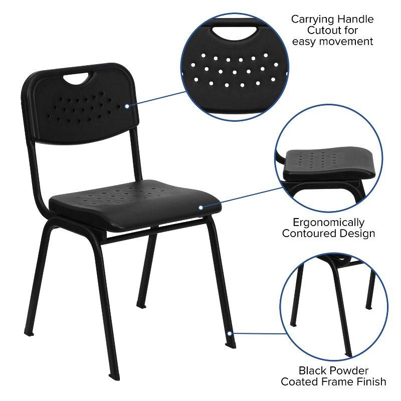 Hercules Black Polyethylene Stackable Chair with 880 lb Capacity