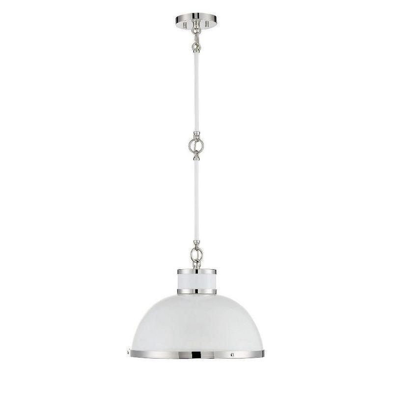 Savoy House Corning 1 - Light Pendant in  Gray/Polished Nickel