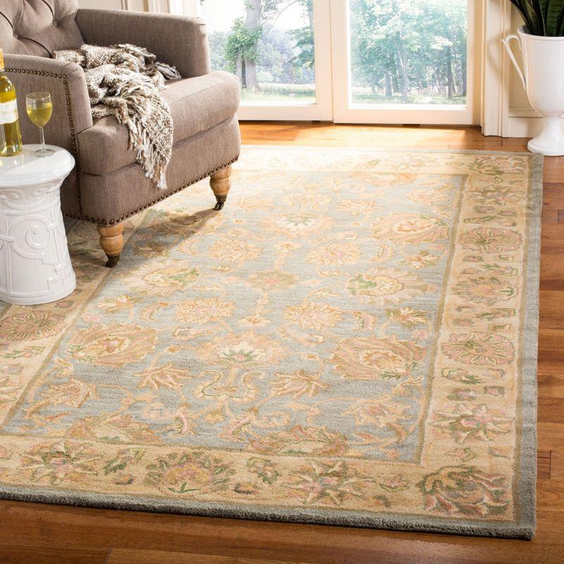 Heritage Blue and Beige Hand-Tufted Wool Area Rug