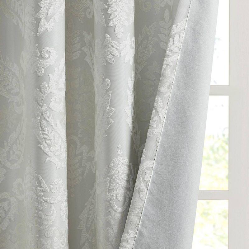 White Polyester Blackout Grommet Curtain Panel