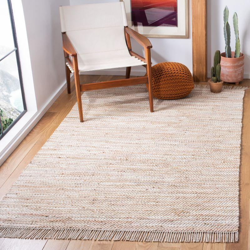 Beige Handwoven Cotton Flatweave 3'x5' Area Rug