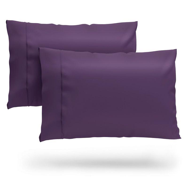 Standard Queen Purple Bamboo Rayon Hypoallergenic Pillowcase Set