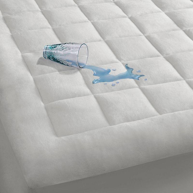 Twin XL White Plush Down Alternative Waterproof Mattress Pad