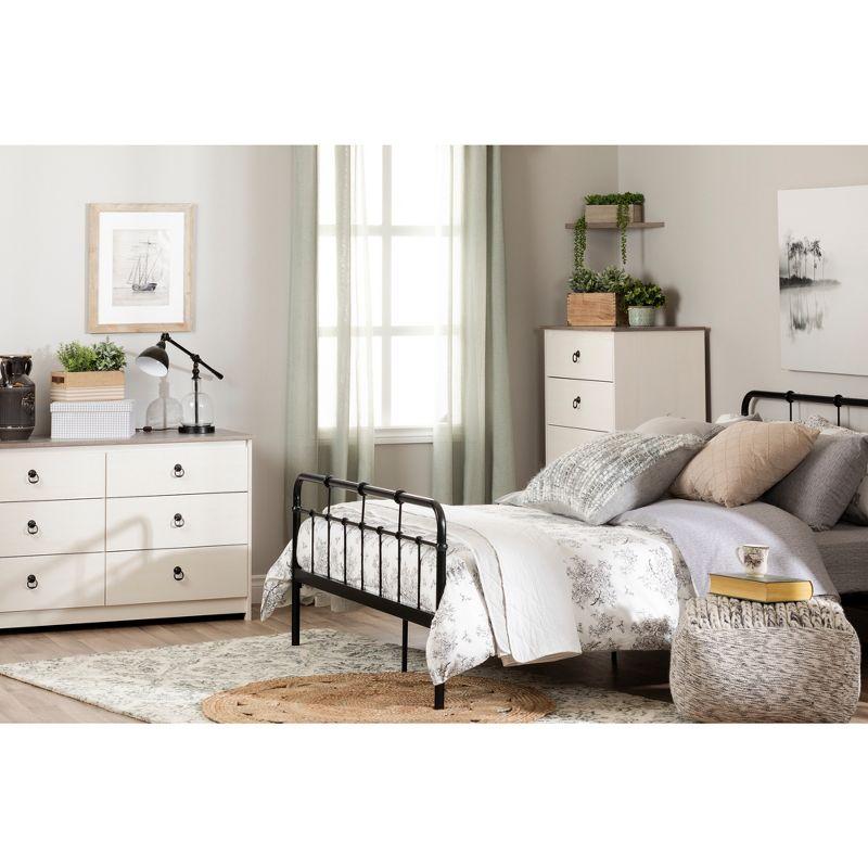 Queen Plenny Metal Platform Bed Black - South Shore