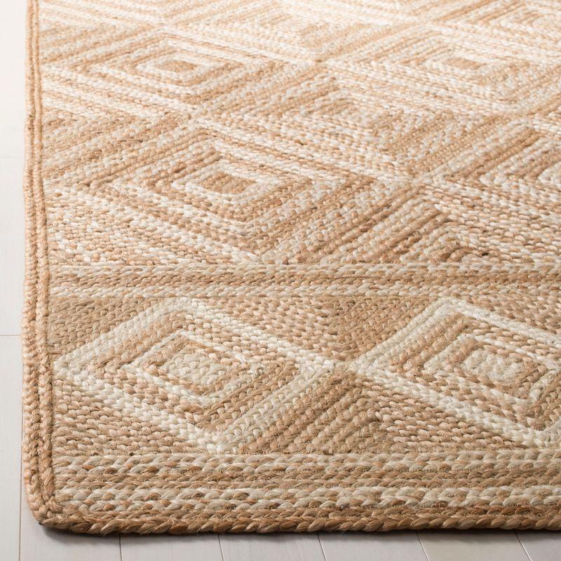 Ivory Hand-Knotted 9' x 12' Natural Fiber Rectangular Rug