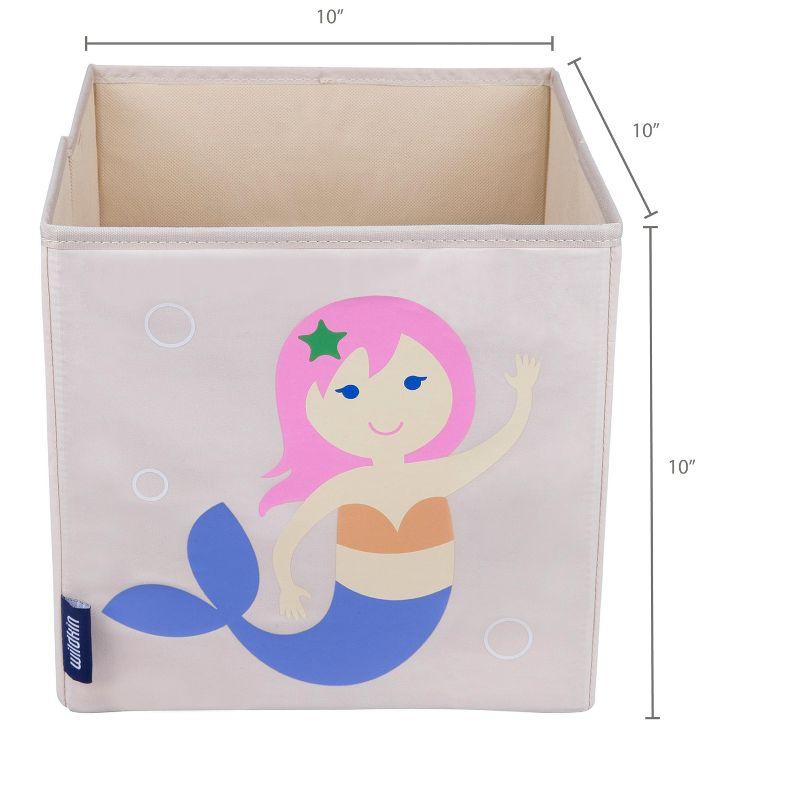 Mermaid Print Pink Fabric Kids Storage Cube