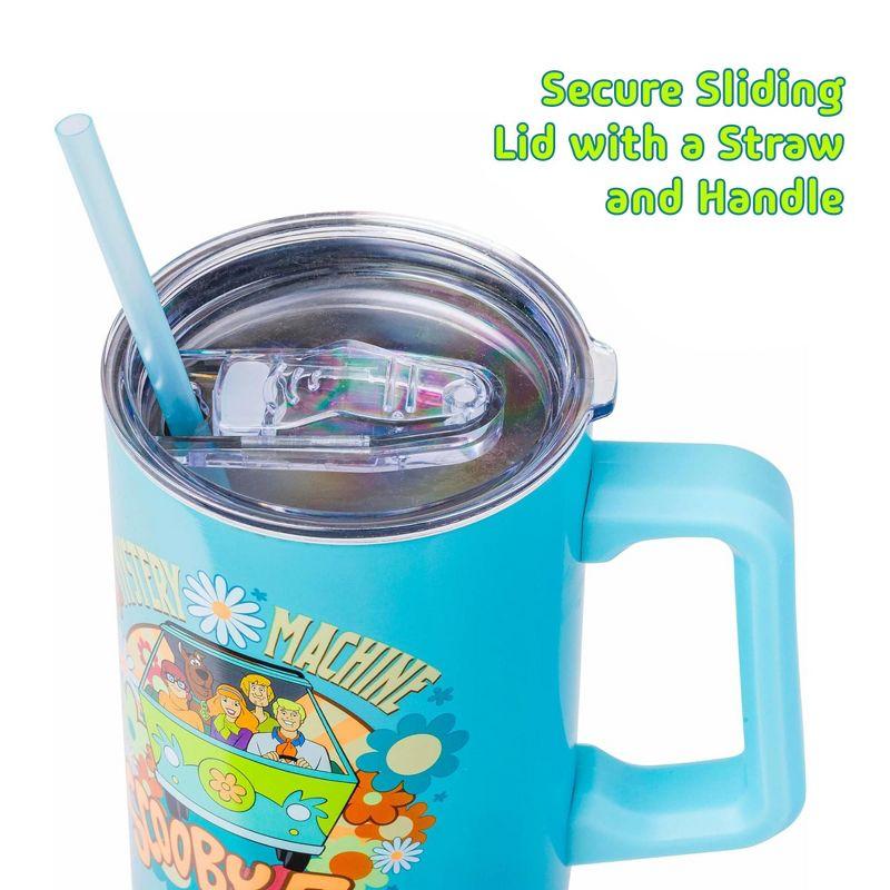 Silver Buffalo Scooby-Doo Mystery Machine Stainless Steel Tumbler With Handle | Holds 40 Ounces