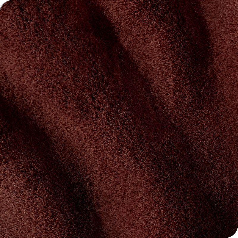 Luxurious Black Cherry Faux Fur & Fleece Throw Blanket 60"L x 47"W