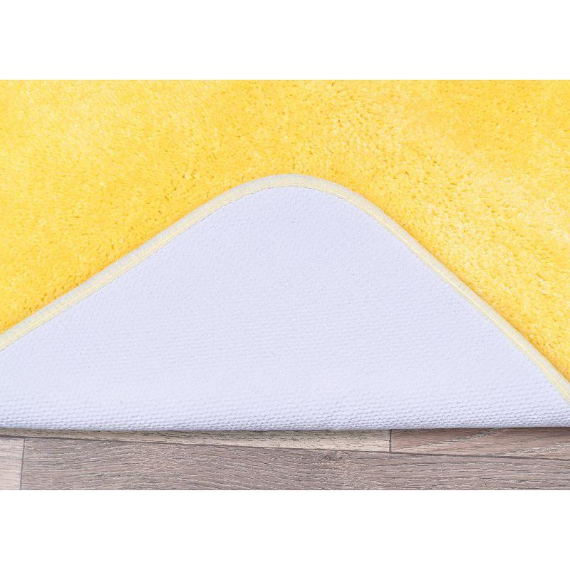 Garland Rug 24"x40" Traditional Plush Nylon Washable Bath Rug Yellow : Microfiber, Machine Washable, Non-Slip Backing