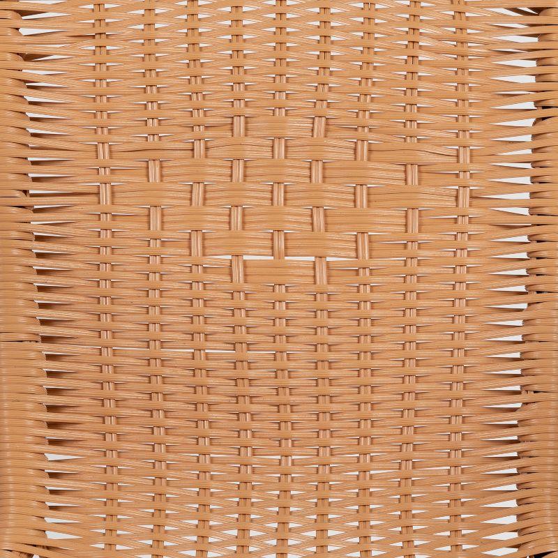 Flash Furniture Lila 2 Pack Beige Rattan Indoor-Outdoor Restaurant Stack Chair