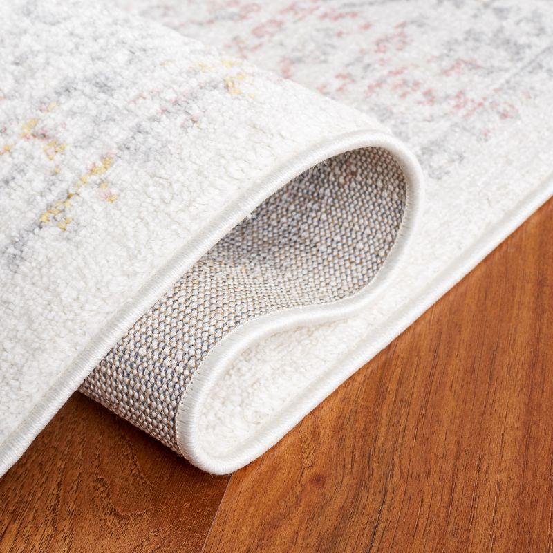 Layla LAY103 Power Loomed Area Rug - Ivory Grey/Pink - 6'7"x6'7" - Safavieh